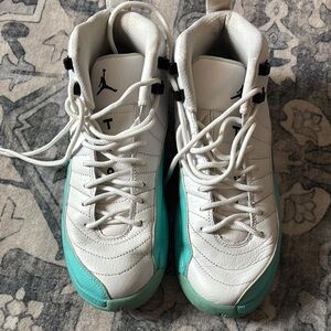 White and Teal Sneakers